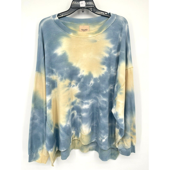 Found Made in LA Tie Dye Sweatshirt High Low Drop Sleeve Pullover Size X-Large - Picture 2 of 5